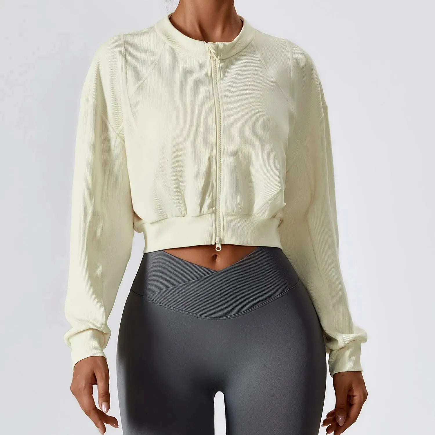Double Zipper Loose Long Sleeve Sweatershirt Coat Thread - Bellarte Enchanté Double Zipper Loose Long Sleeve Sweatershirt Coat Thread